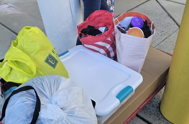 donation items on a cart