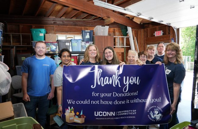 Coltin (volunteer), Shomrita Barua, Stefanie Farkas, Denise Parris, Christine Filanowicz (the clothing bank director), Holly Samiouck, Alyse Visconti, David Rulnick, and Lisa Cook.