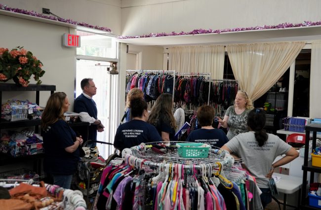 Admin Staff in the cornerstone donation room